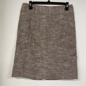 Banana Republic Brown Tweed Pencil Skirt Linen Womens 6 Dark Academia Preppy